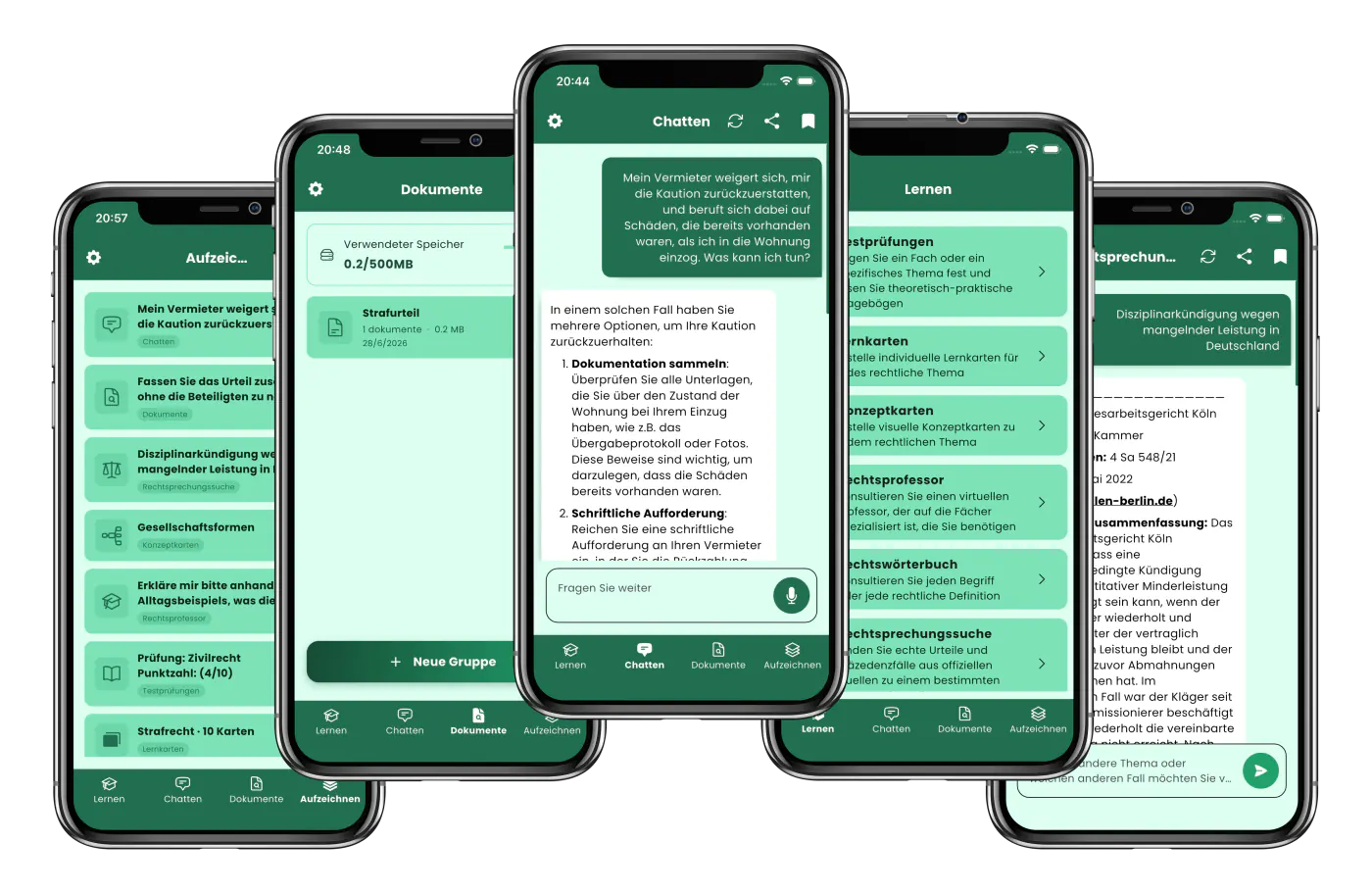 Funktionen von Legal Assistant AI auf Deutsch