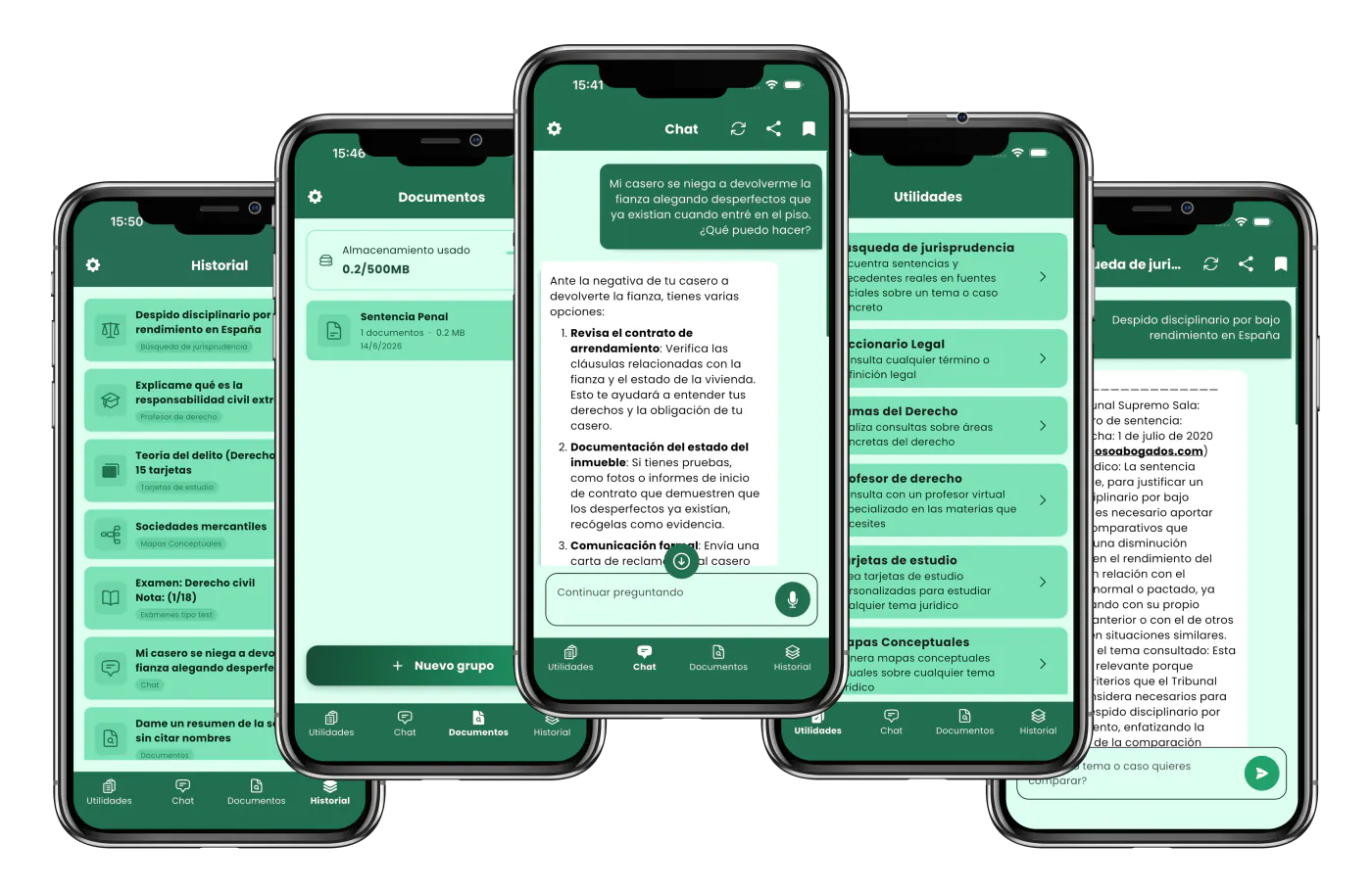 Funciones de Asistente Legal IA en español