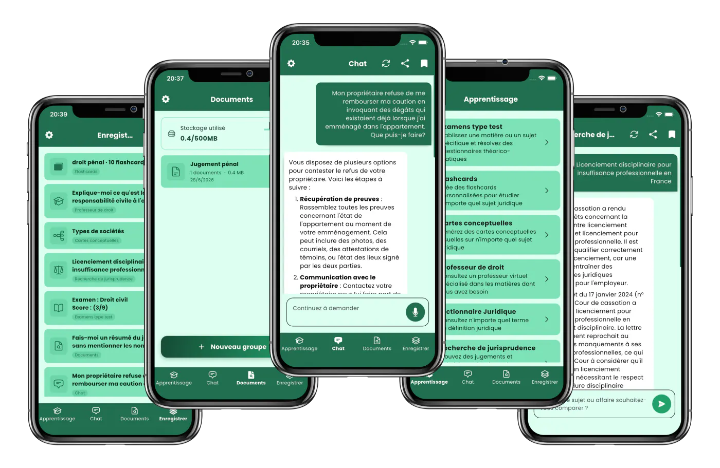 Fonctionnalités de Legal Assistant AI en français