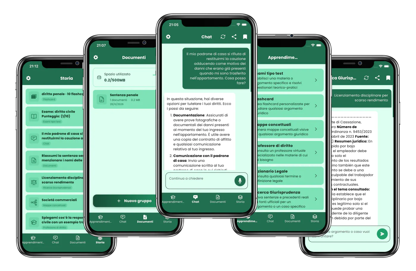 Funzionalità di Legal Assistant AI in italiano