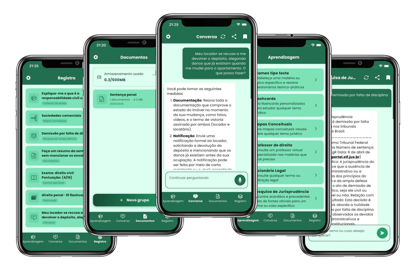 Funcionalidades do Legal Assistant AI em português