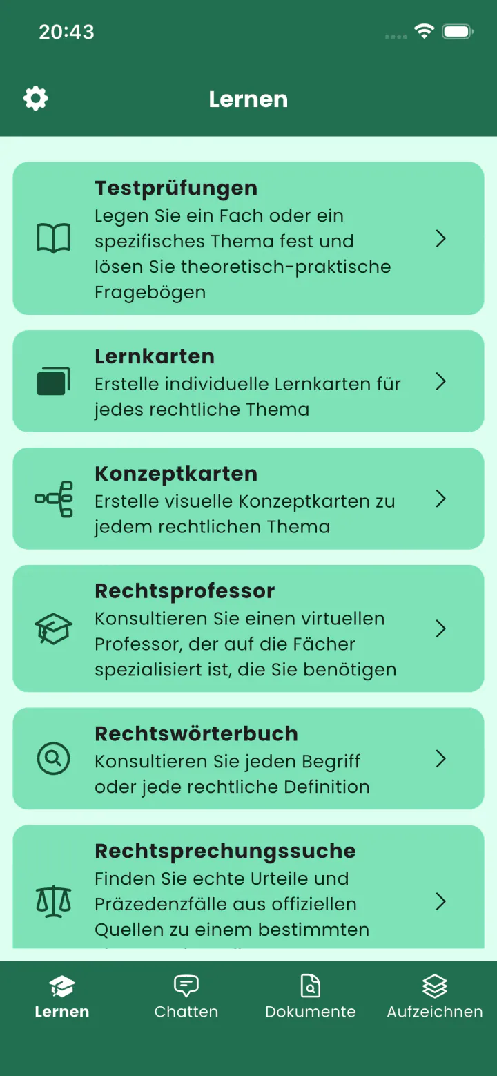 Ansicht 15 der Legal Assistant AI App