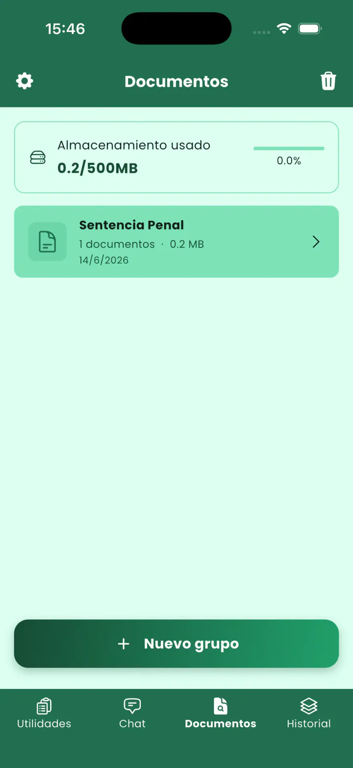 Captura 2 de la aplicación Asistente Legal IA