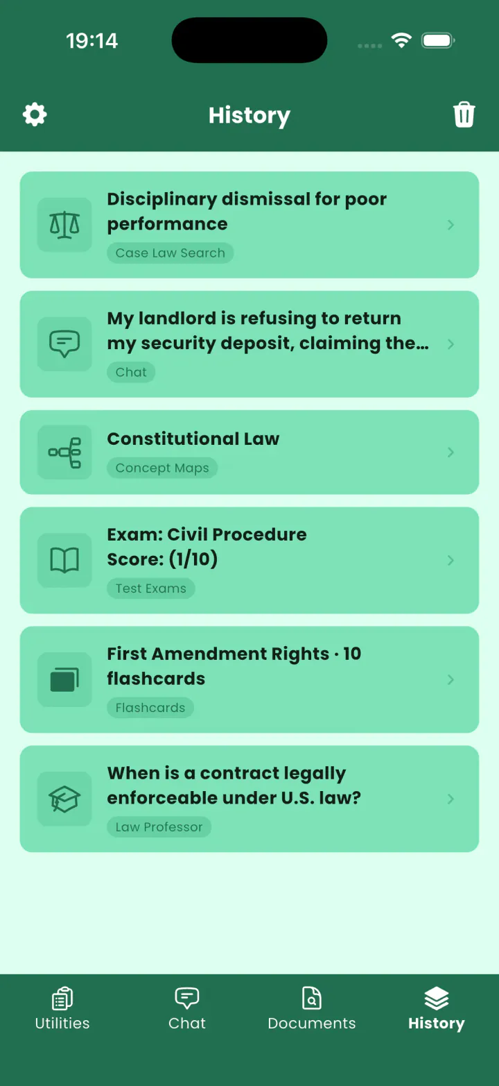 Legal Assistant AI app screen 12